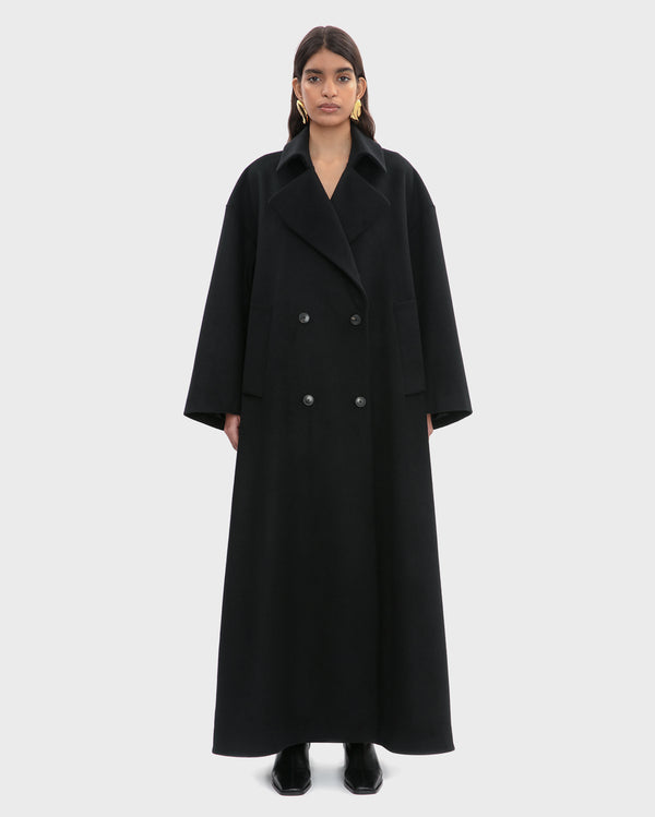 CASH WOOL MAXI TRENCH COAT