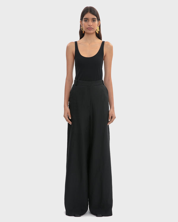 TECH WOOL PALAZZO TROUSER