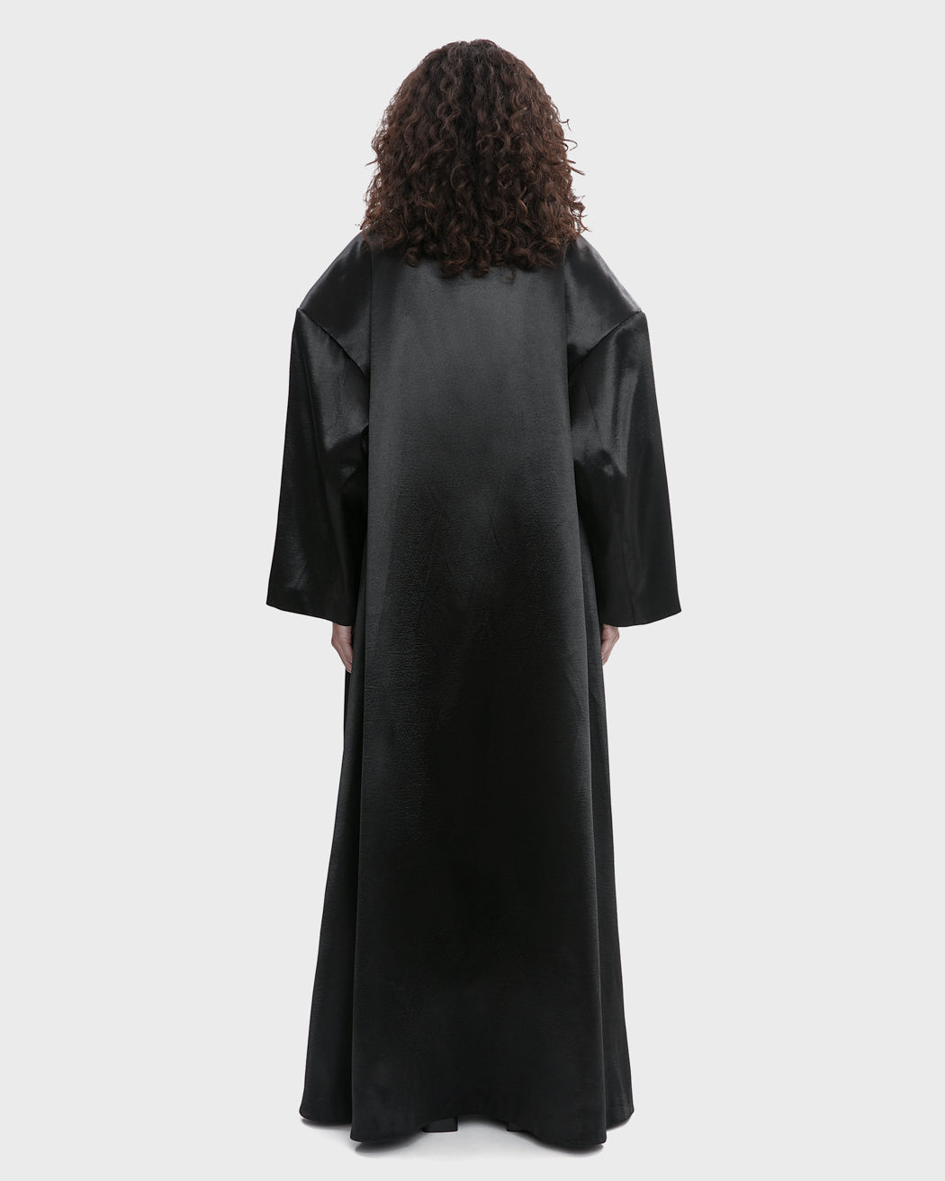 RIPPLED SATIN MAXI TRENCH COAT