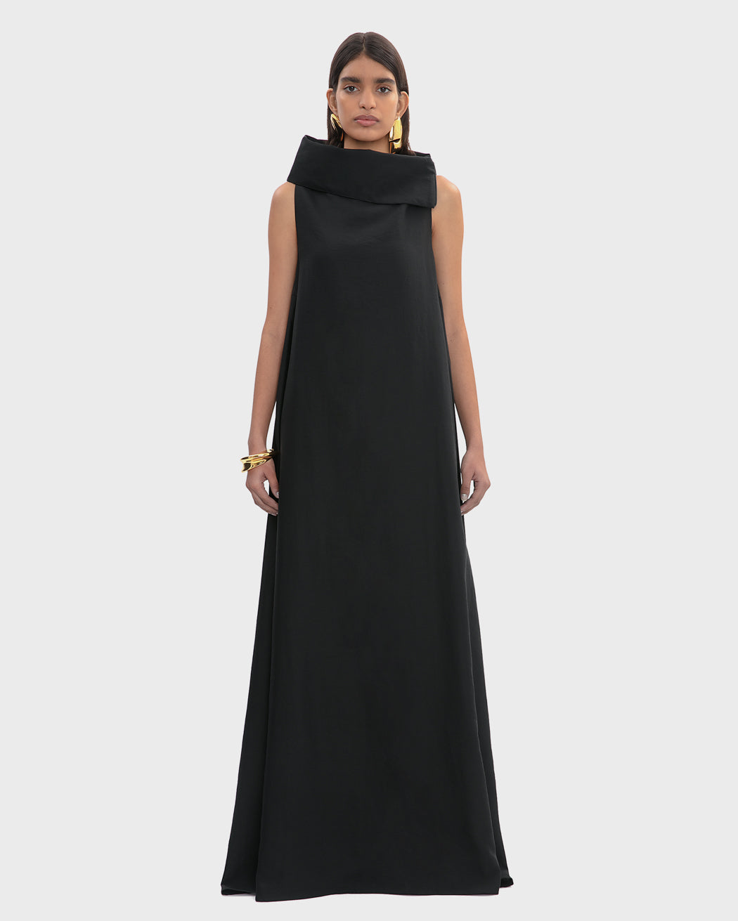 TECH WOOL FUNNEL NECK DRESS
