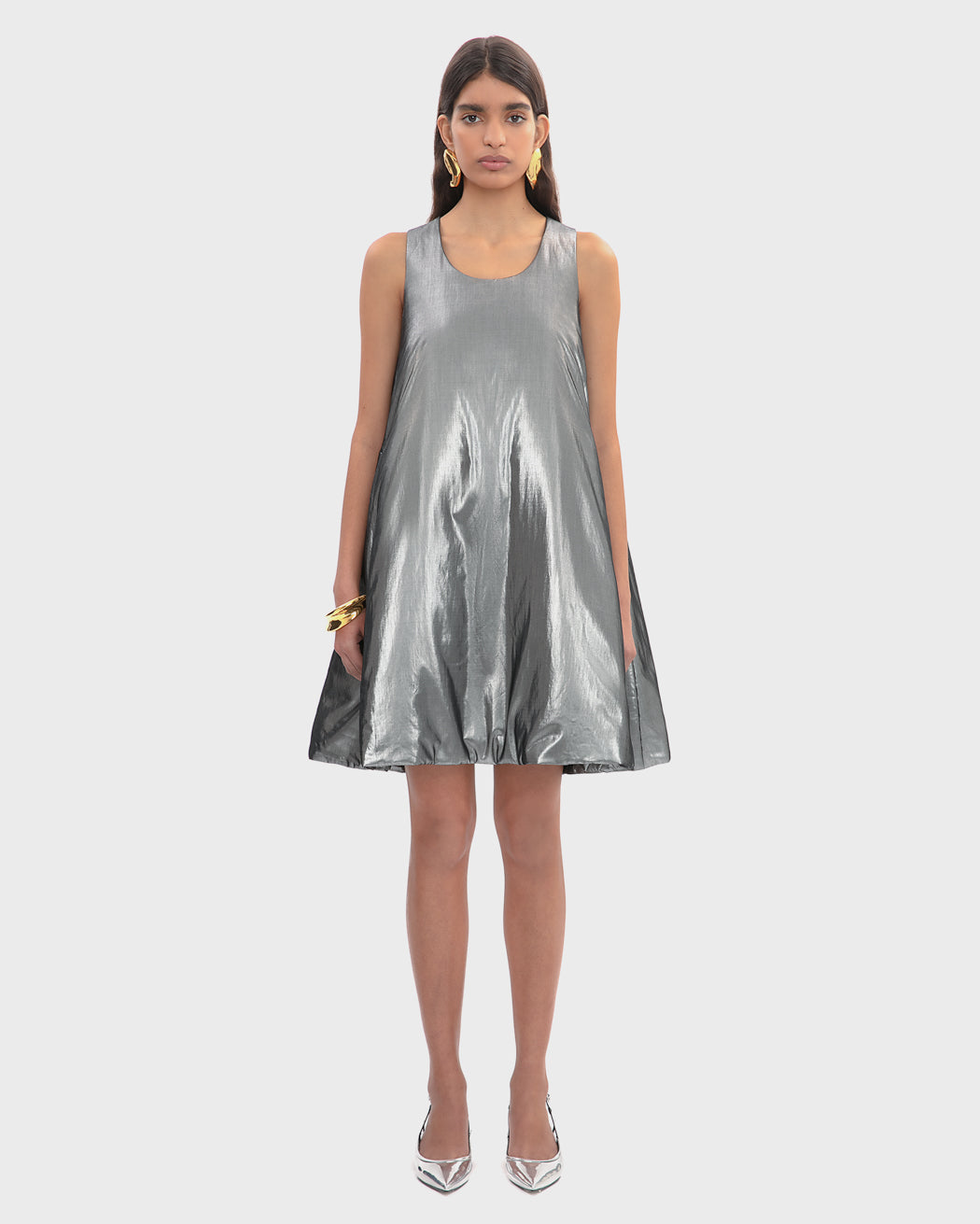 MINI ECO-DOWN METALLIC DRESS