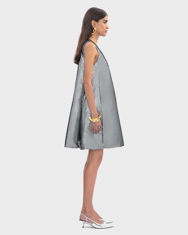 MINI ECO-DOWN METALLIC DRESS