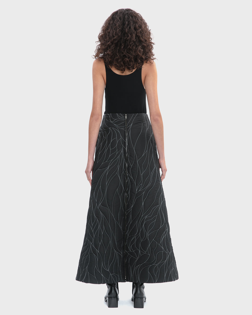 QUILTED TECHNICAL ECO-DOWN MAXI SKIRT