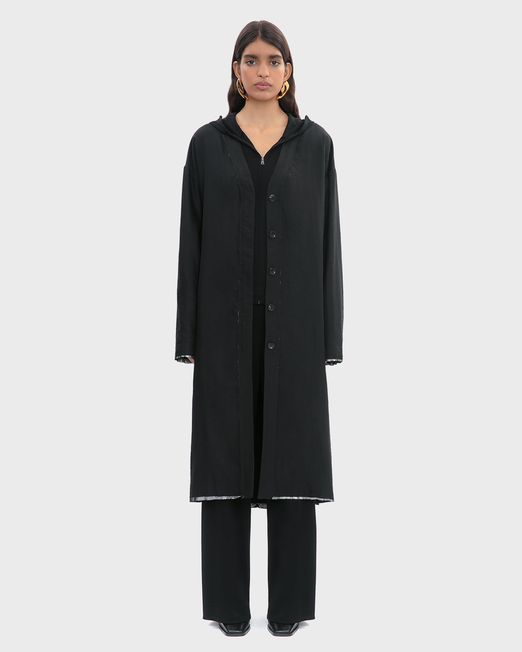 TECH WOOL CARDIGAN MIDI DRESS