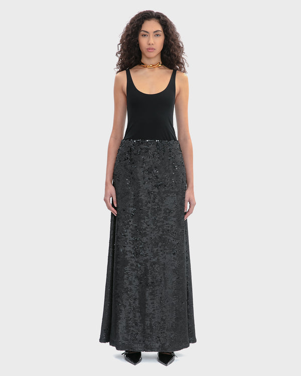 SEQUINED A-LINE MAXI SKIRT