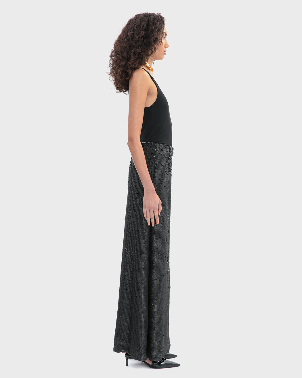 SEQUINED A-LINE MAXI SKIRT