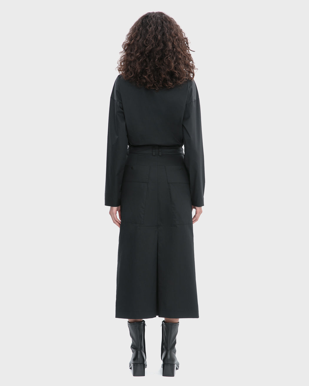 TECH COTTON MIDI CARGO SKIRT