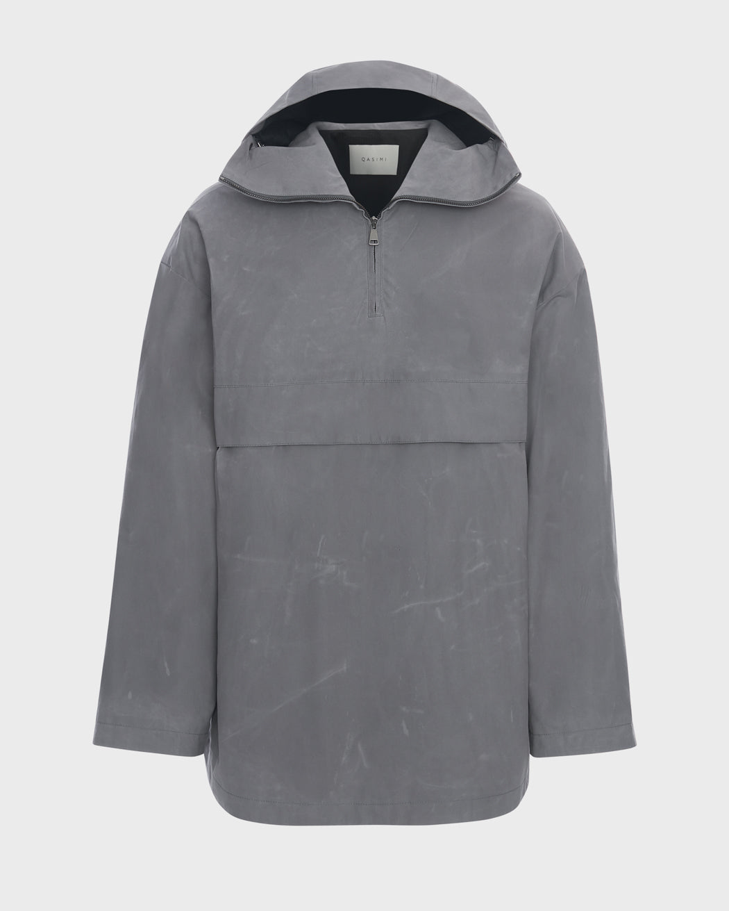 WAXED COTTON HOODED PULL OVER