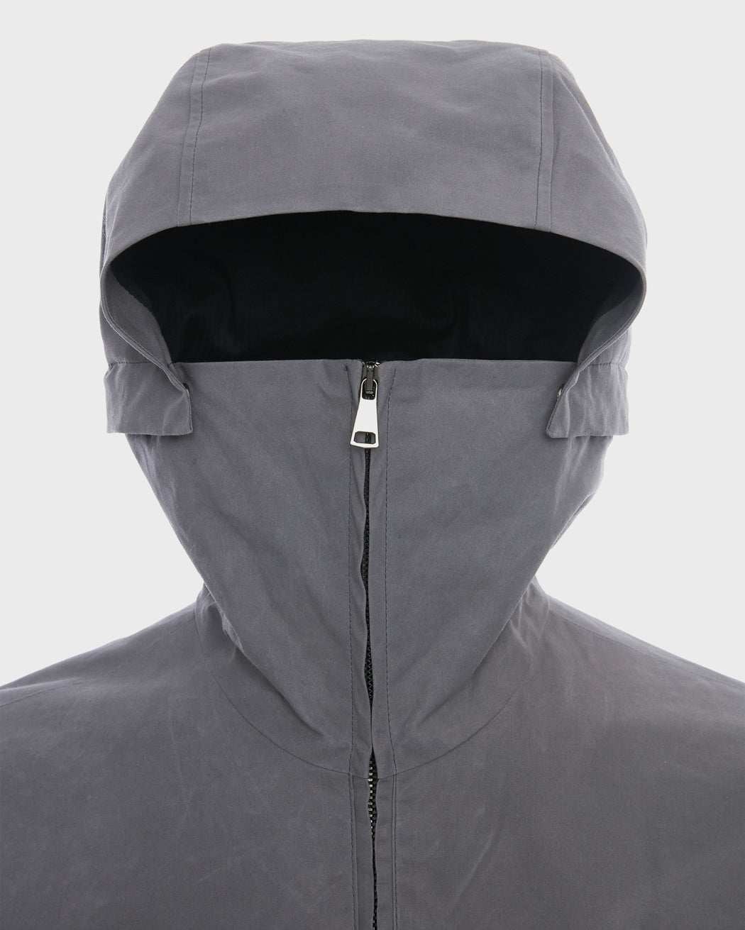 WAXED COTTON HOODED PULL OVER