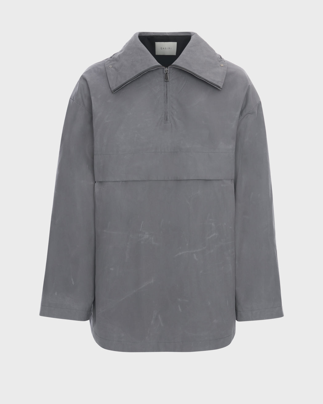 WAXED COTTON HOODED PULL OVER