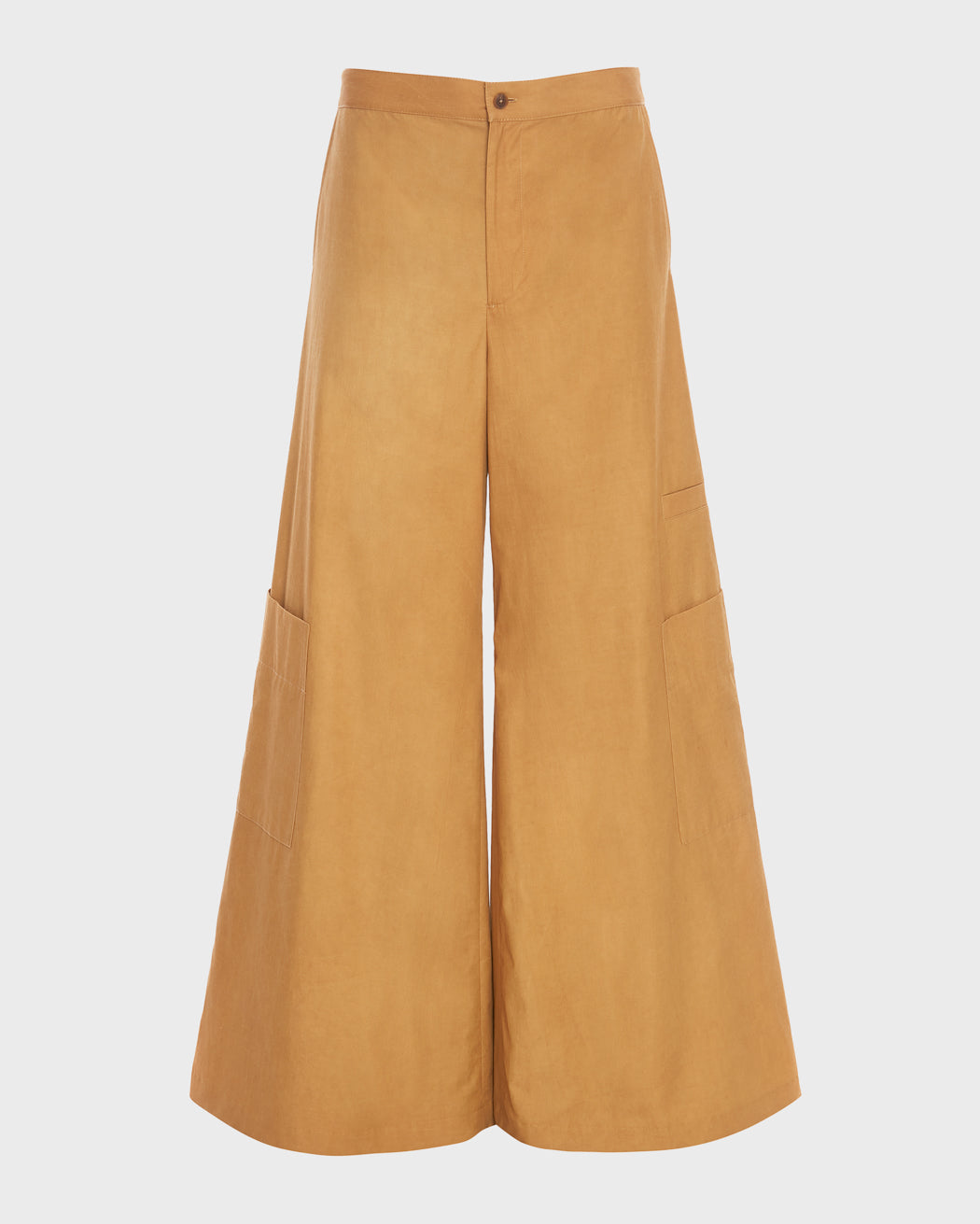 WAXED COTTON WIDE LEG CARGO TROUSER