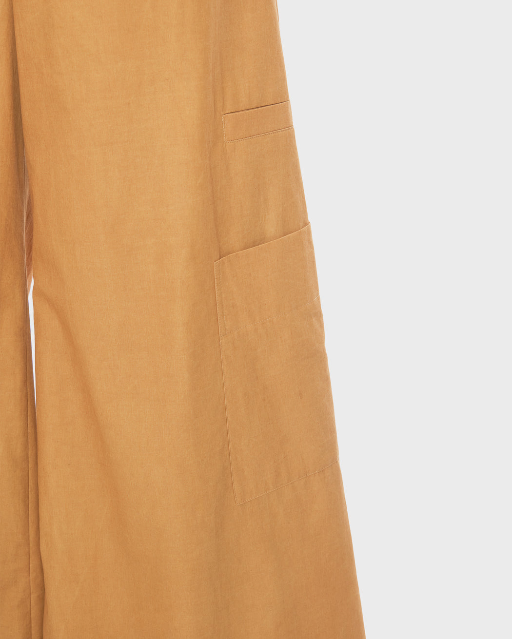 WAXED COTTON WIDE LEG CARGO TROUSER