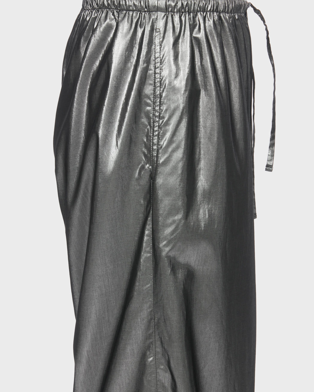 METALLIC LOOSE FIT WIDE LEG DRAWSTRING TROUSER