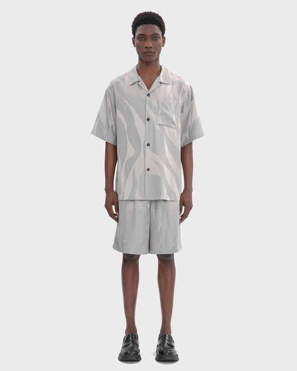 ARTIST JACQUARD RESORT SHIRT SILVER