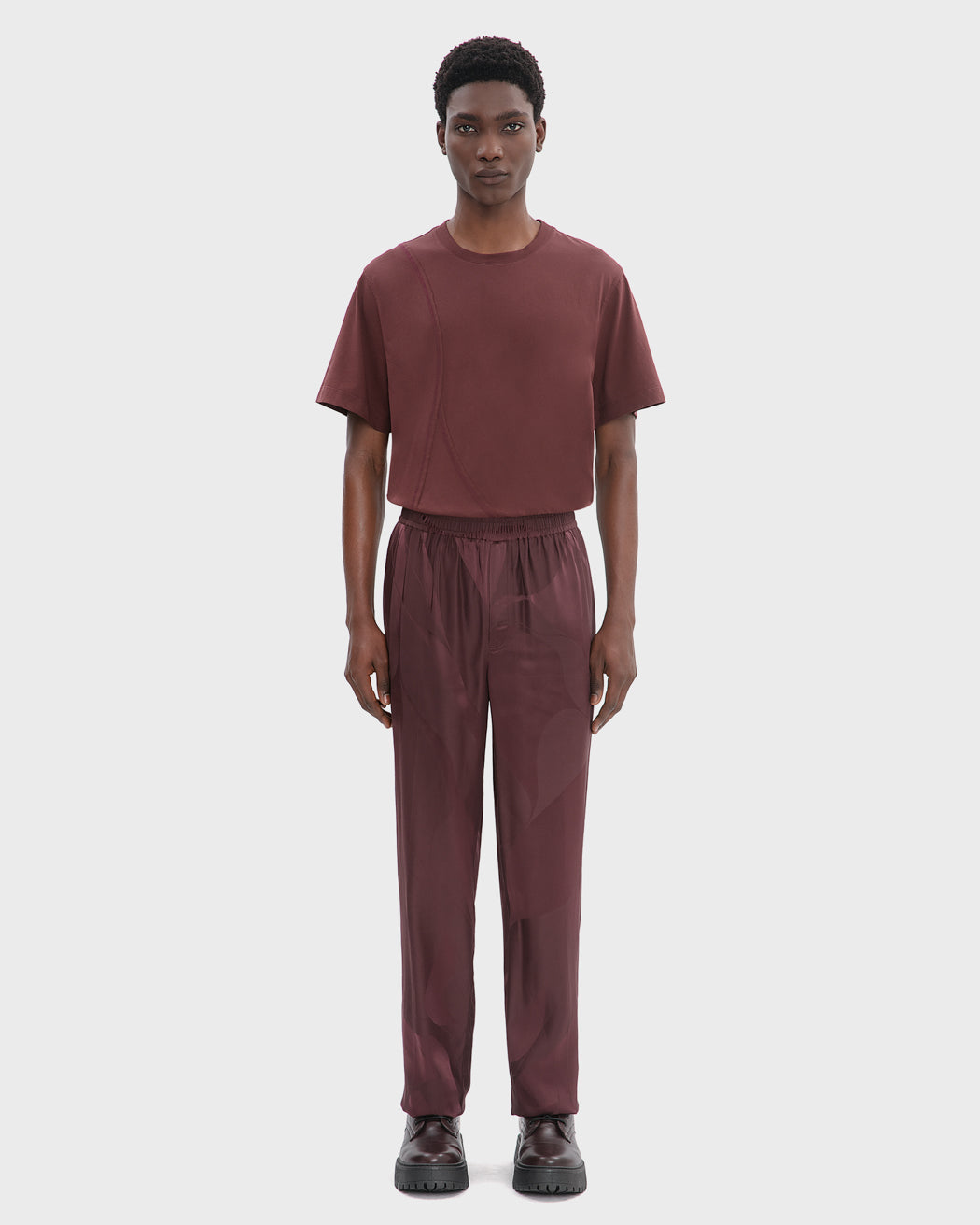 JACQUARD ELASTICATED TROUSER