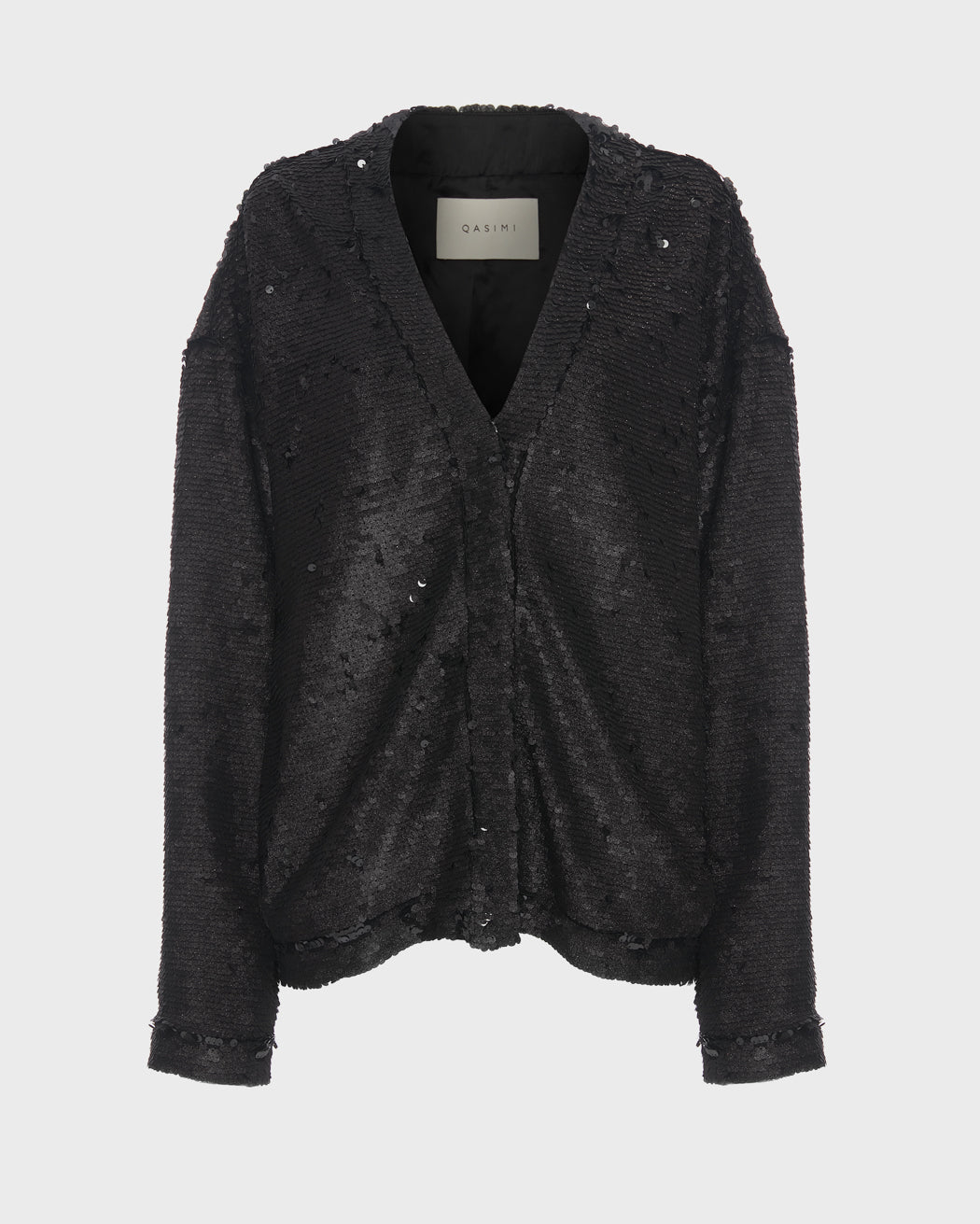 SEQUINED OVERSIZED BUTTON UP CARDIGAN