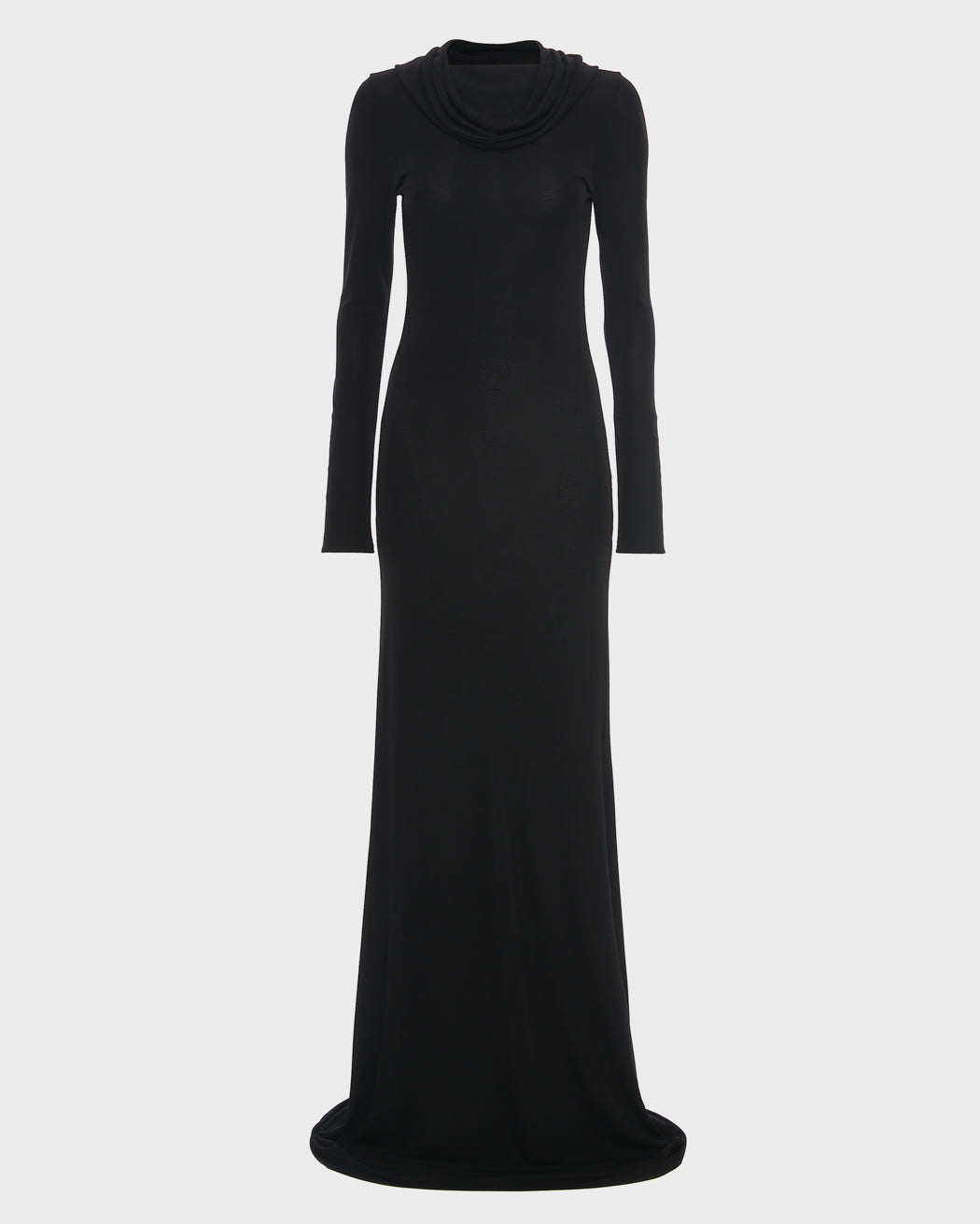 SLINKY JERSEY HOODED MAXI DRESS