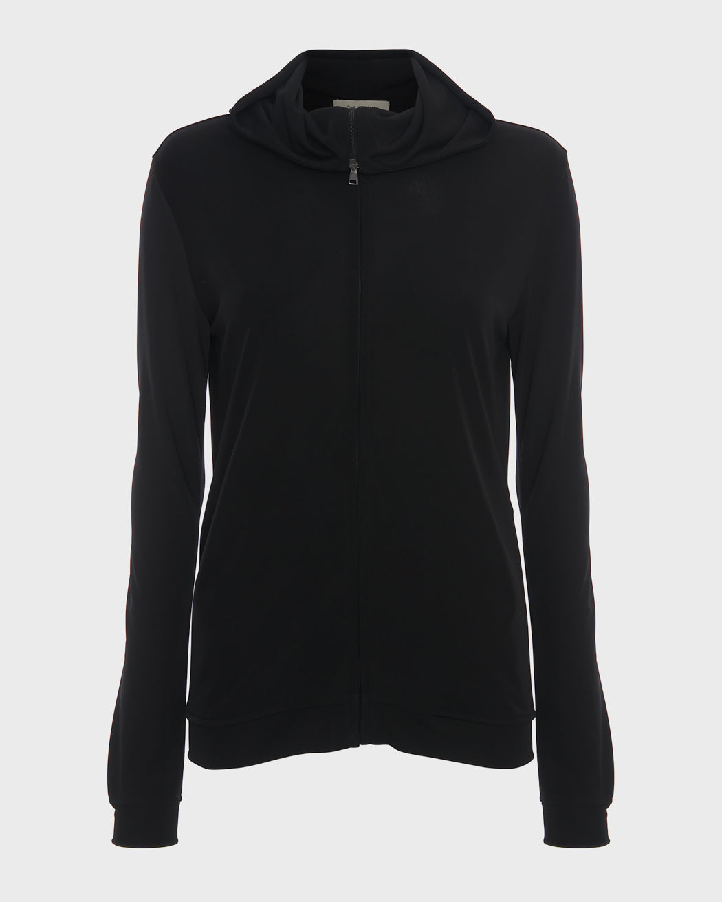 CROPED SLINKY JERSEY HOODIE