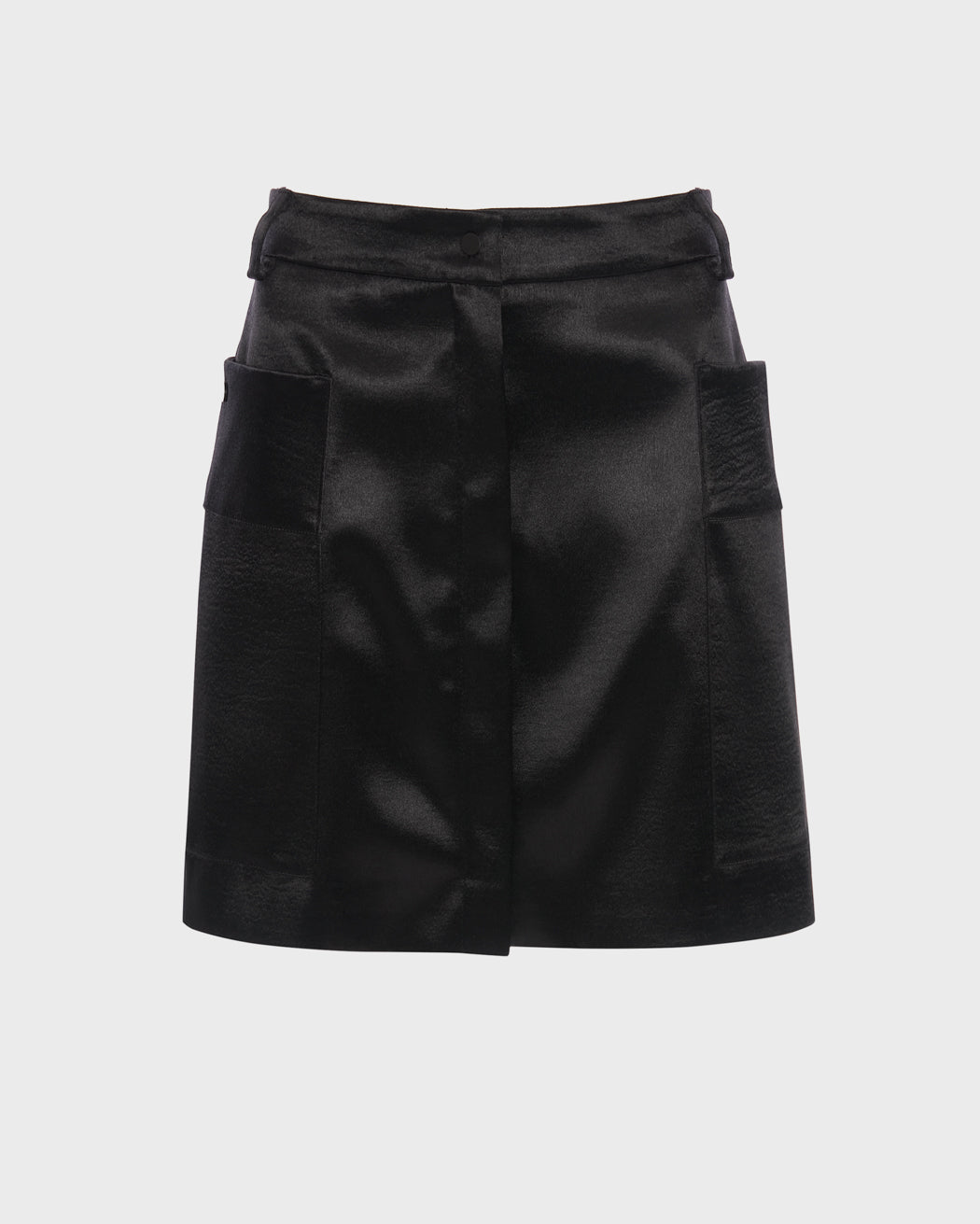 RIPPLED SATIN MINI CARGO SKIRT