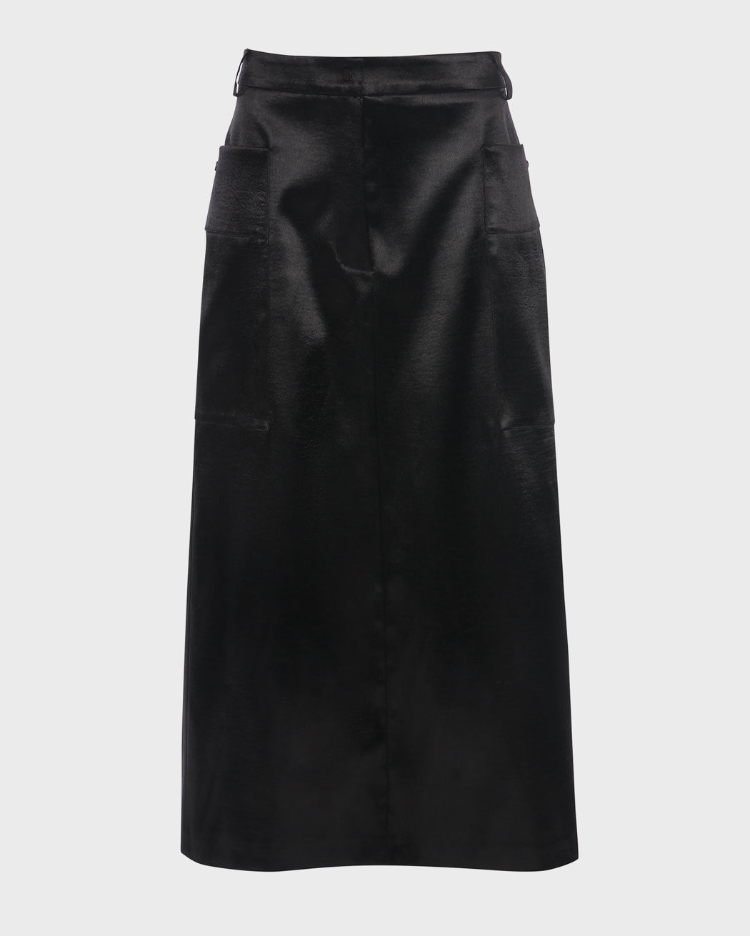 RIPPLED SATIN MIDI CARGO SKIRT