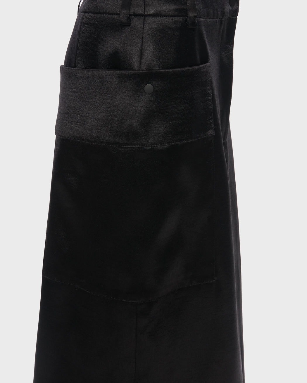 RIPPLED SATIN MIDI CARGO SKIRT