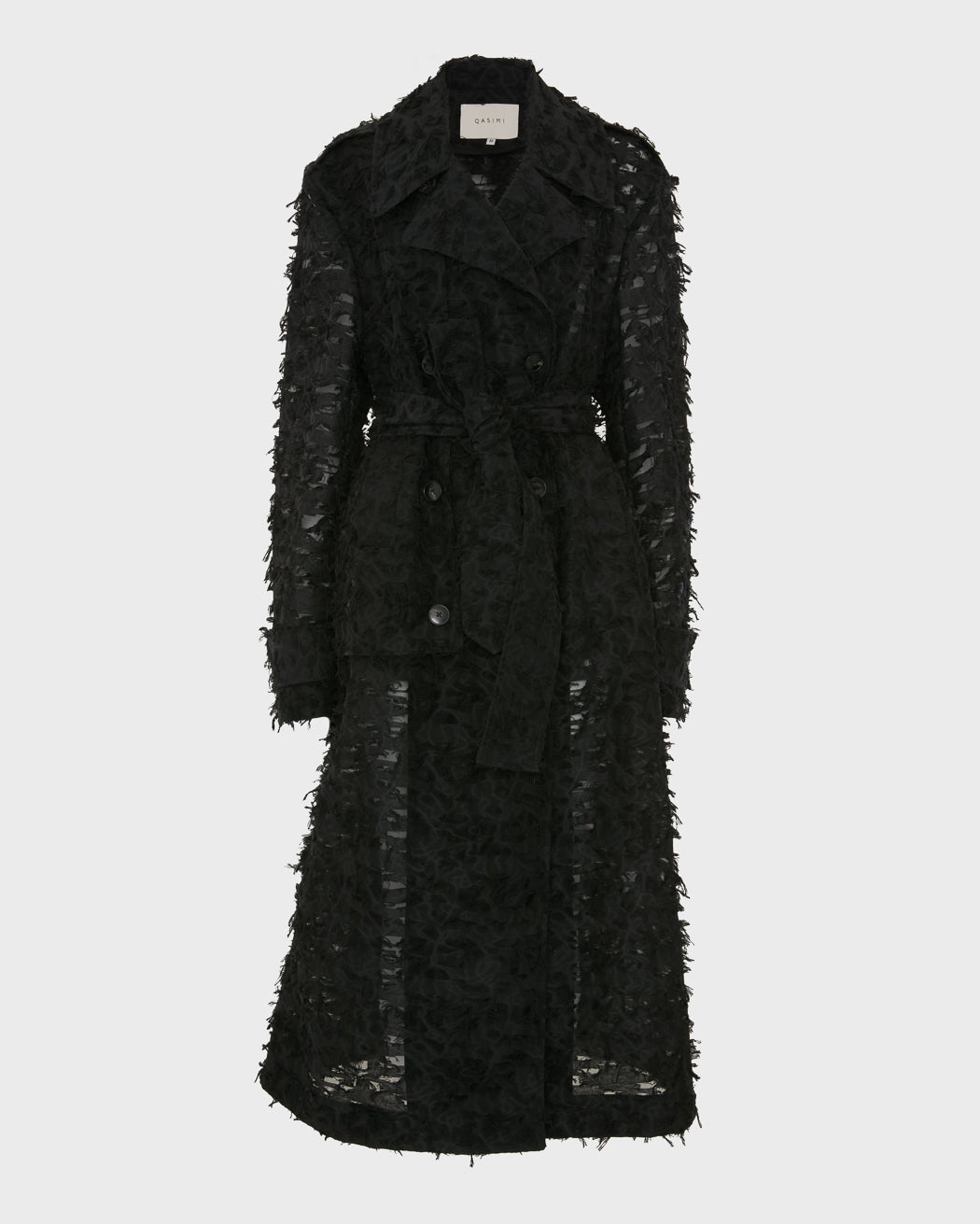 EMILY KARAKA X QASIMI  EMBROIDERED TRENCH COAT