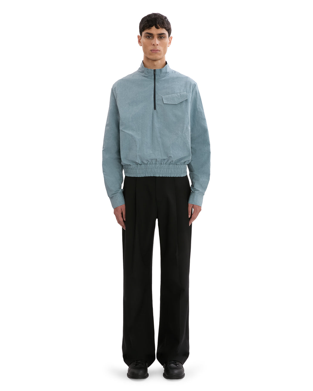 LINEN HALF ZIP PULLOVER