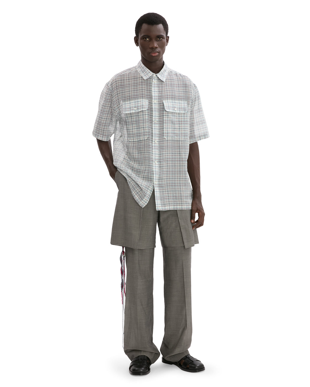 WOOL LAYERED TROUSER