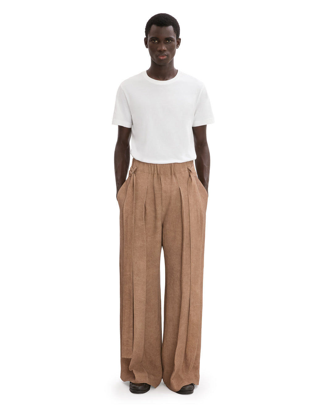 WEATHERED TWILL BELT TROUSER