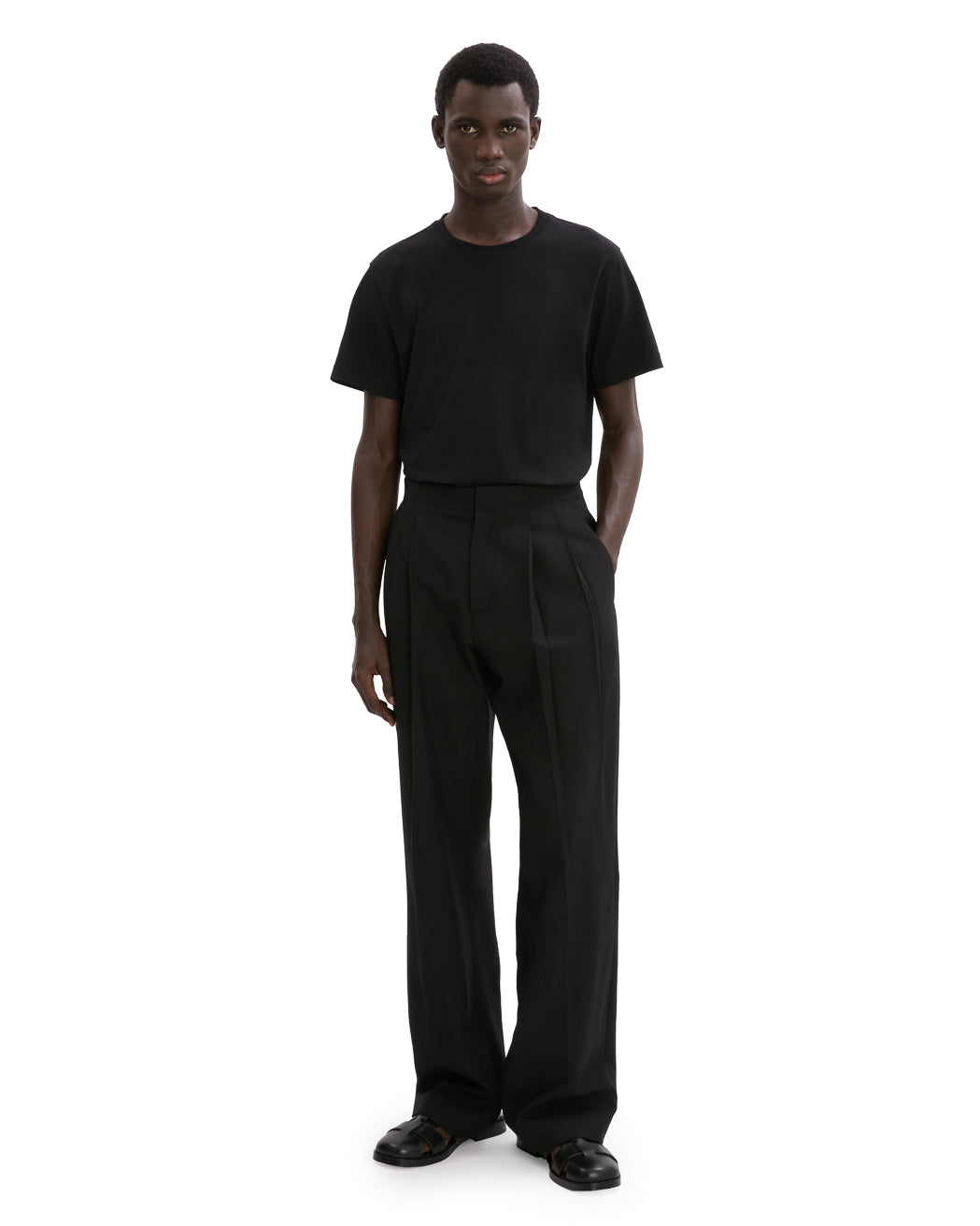 PLEATED WOOL TROUSER