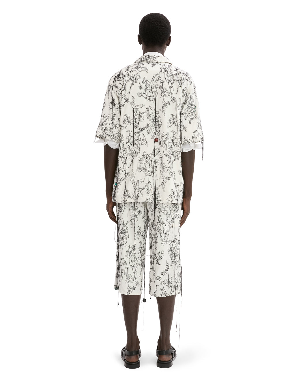 EMBROIDERED LINEN SHORT