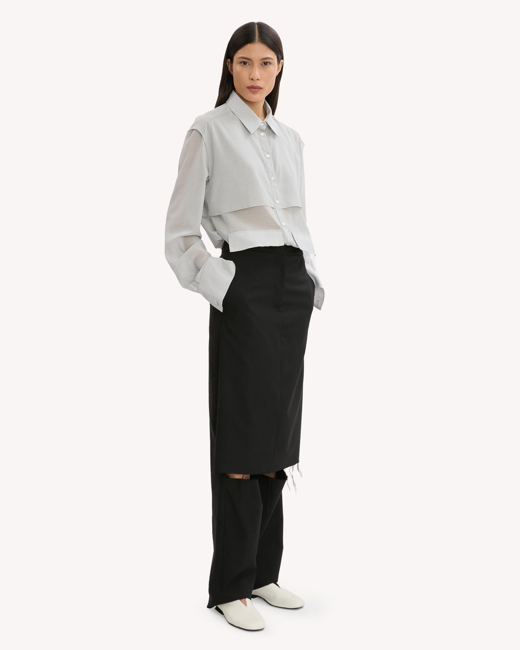 WOOL SKIRT TROUSER