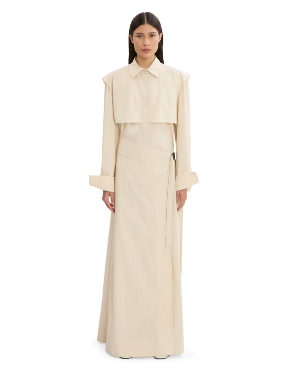 LINEN WRAP SHIRT DRESS