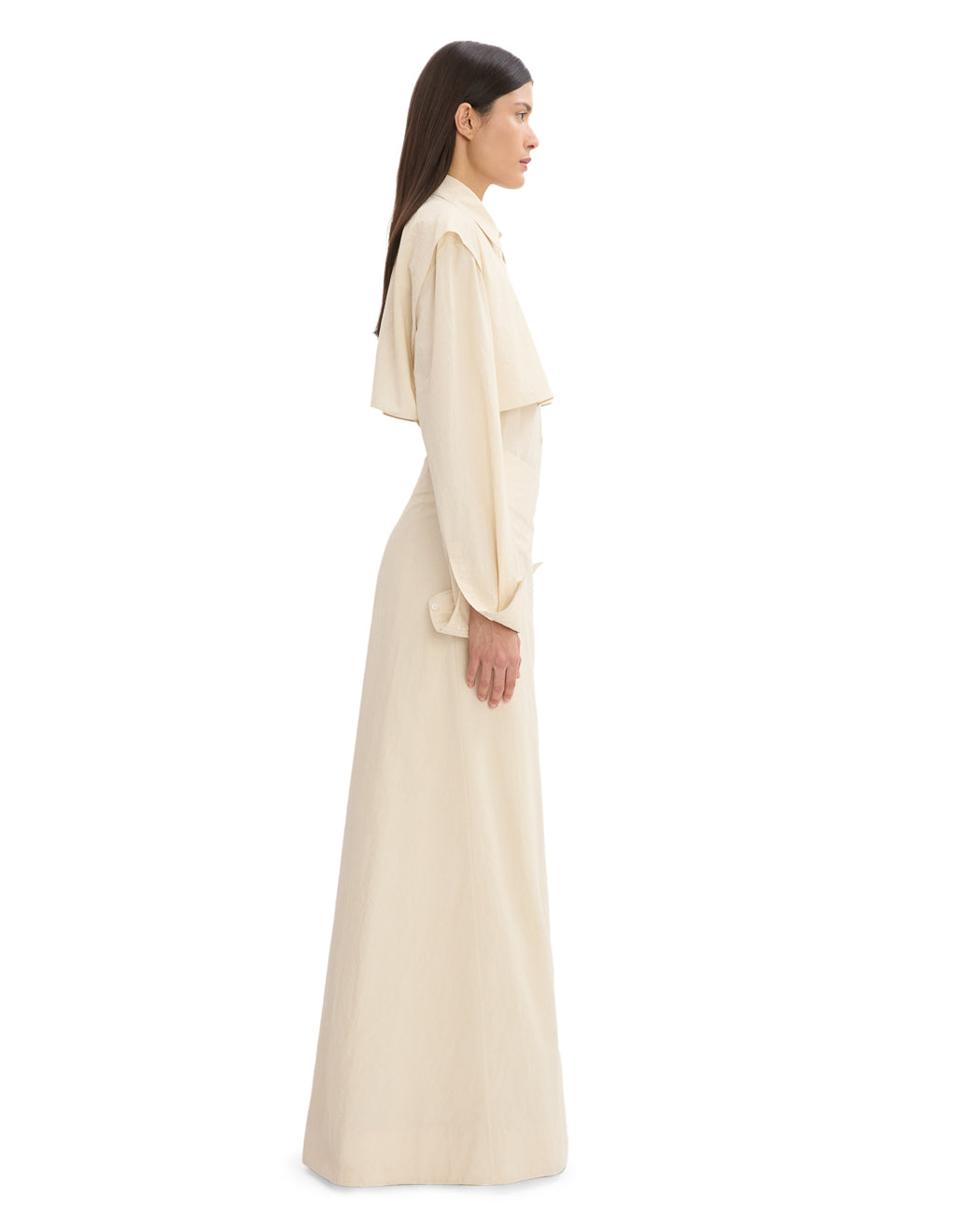 LINEN WRAP SHIRT DRESS