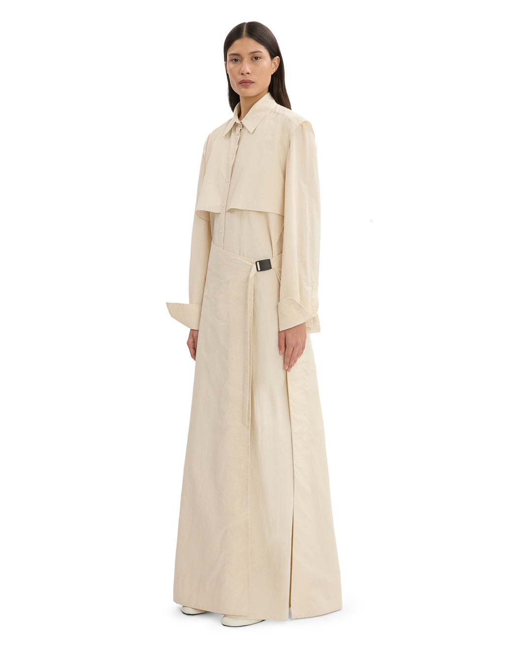 LINEN WRAP SHIRT DRESS