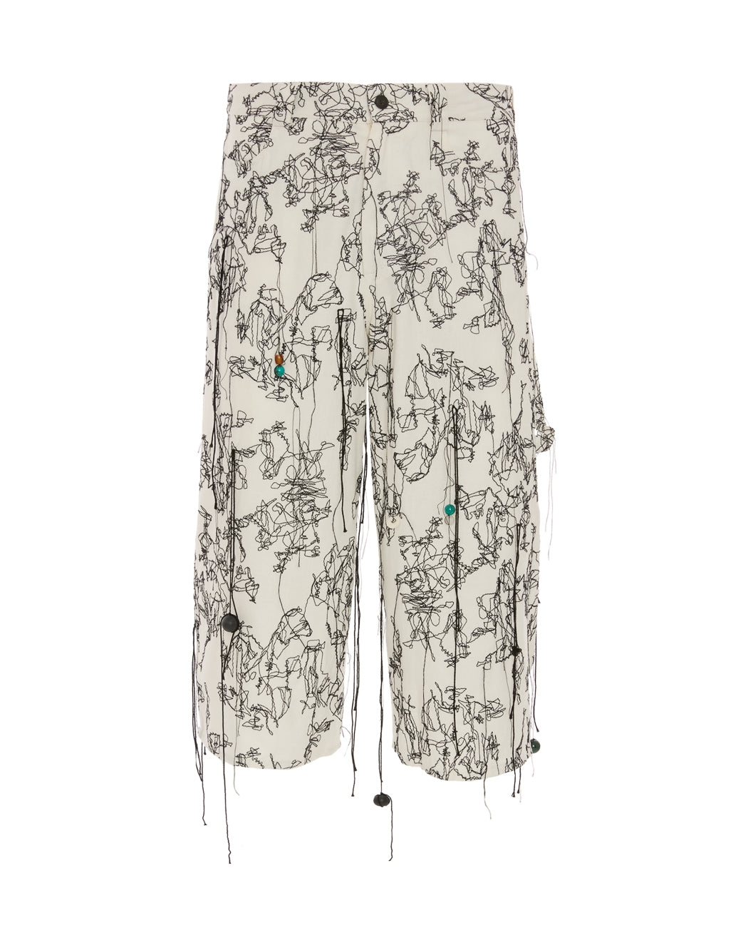 EMBROIDERED LINEN SHORT