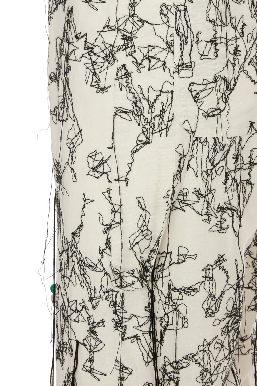 EMBROIDERED LINEN SHORT