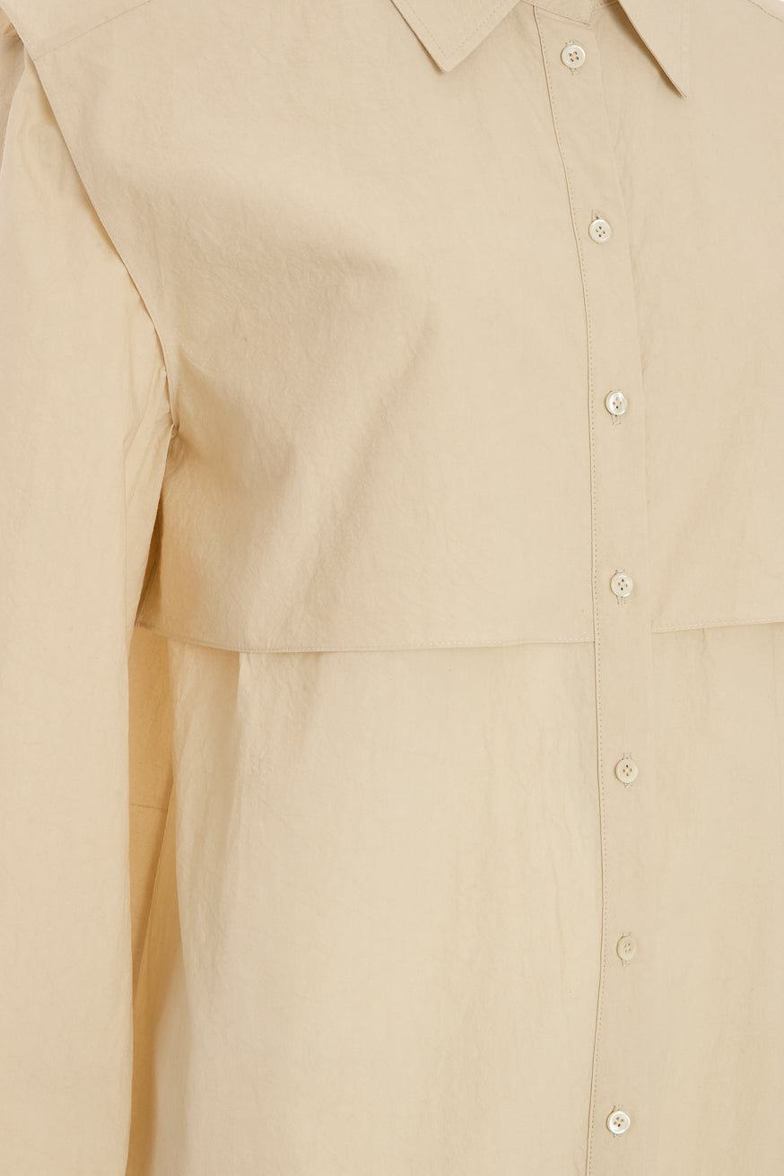 LINEN WRAP SHIRT DRESS
