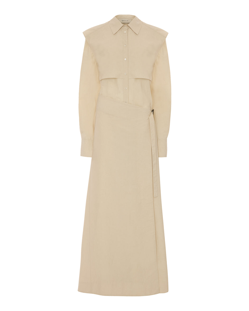 LINEN WRAP SHIRT DRESS