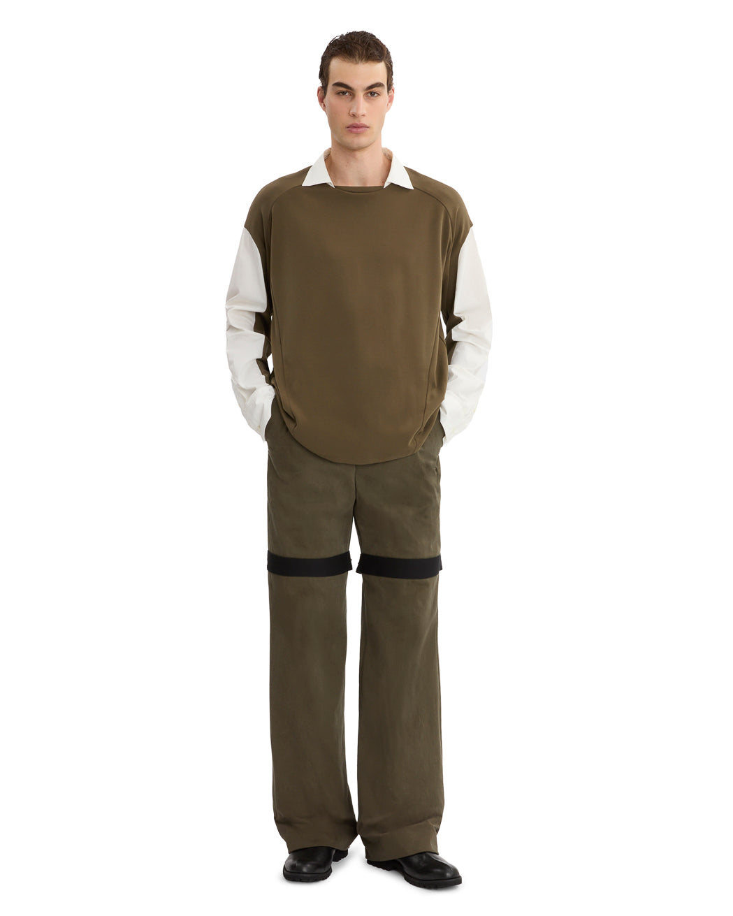 COLLARED LONG-SLEEVE TOP