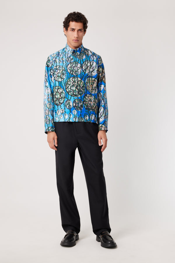 カシミ QASIMI PRINTED DENIM OVERSIZED SHIRT｜メンズ