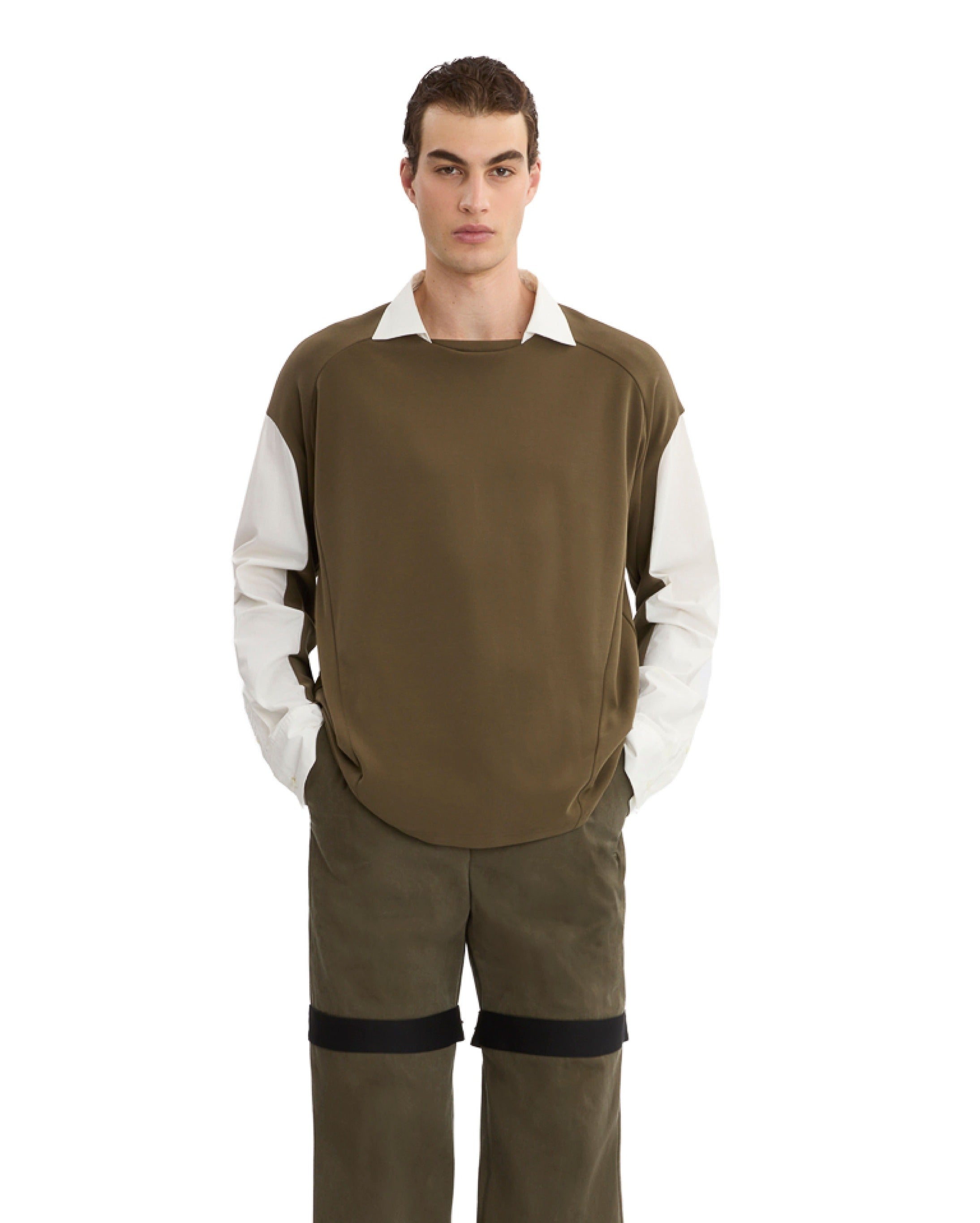 COLLARED LONG-SLEEVE TOP